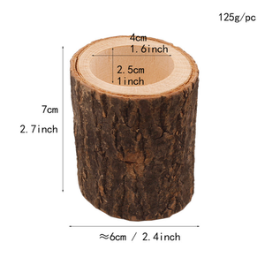 Wooden Bark Stand Candlestick for Home Decor Wedding Decoration and Christmas Festivities Elegant Wood <b>Candle</b> Holders - Product Image 4