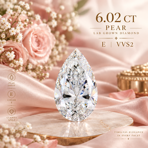 Diamante Cultivado en Laboratorio con Corte Pera, Certificado IGI, 6.02 Ct, Color E, Claridad VVS2, para Joyería - Product Image 1
