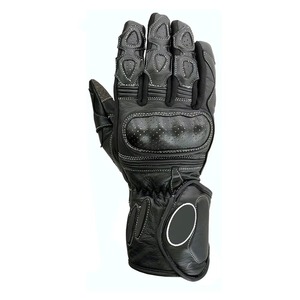 Guantes de Motocicleta de Cuero con Dedos Completos, Diseño Acolchado Transpirable, Cierre de Gancho y Bucle, para Ciclismo, Uso en Verano para Hombres - Product Image 3