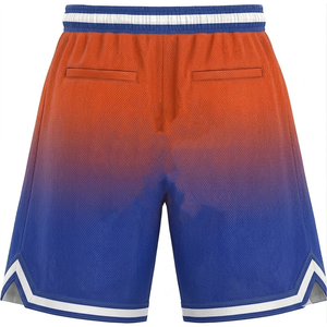 Shorts de basketball personnalisés en mesh sublimé pour hommes, couleur dégradée, respirants, style sportif, taille élastique avec logo et numéro - Product Image 5