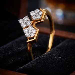 Anillo de Diamantes de Oro Amarillo para Mujer, Corte Brillante Redondo, Anillo de Compromiso de Lujo - Product Image 3
