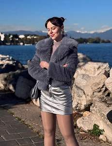 เสื้อโค้ทขนชินชิลล่าแบบคอตั้งรุ่นใหม่สำหรับผู้หญิง เสื้อโค้ทขนกระต่ายเร็กซ์แบบสั้น - Product Image 5