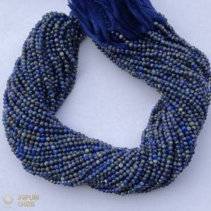 Perles de Lapis Lazuli Bleu Naturel de Jaipur, Micro-Perles de 2mm et 3mm, Pierres Précieuses en Vrac pour la Fabrication de Bijoux Délicats - Product Image 4