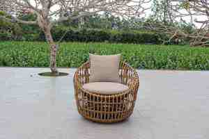 Ensemble de jardin en rotin pour l'extérieur, 5 places, meubles en osier contemporains, résistant aux intempéries, sièges de patio, design minimaliste, aluminium - Product Image 4