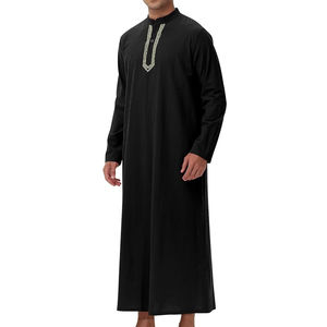 Nouvelles Thobes Élégantes en Coton avec Broderie Personnalisée Longueur Ras du Sol pour Robes Islamiques de Dubaï, Turques et Qatariennes - Product Image 5
