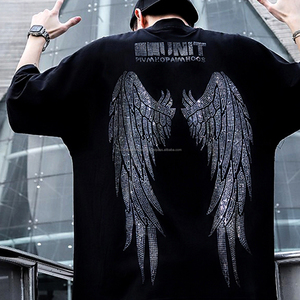 T-shirt Homme Oversize à Manches Courtes Col Rond Imprimé Paillettes Design Personnalisé Style Urbain Écologique Respirant en Jersey Tricoté - Product Image 4