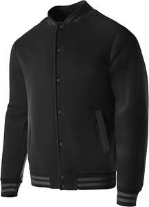 Chaqueta Varsity Unisex de Invierno 2025 al por Mayor, de Poliéster y Algodón, Impermeable y Transpirable, con Cuello Alto y Logotipo Frontal, Forro de 300g - Product Image 5