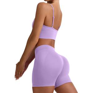 Ensemble de yoga taille haute pour femme : Soutien-gorge de sport sans couture et short rehausseur de fessiers, séchage rapide, pour fitness, gym et entraînement, ensemble 2 pièces - Product Image 4