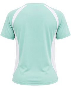 เสื้อยืดกีฬาโพลีเอสเตอร์แห้งเร็วสีเขียวมิ้นท์และสีขาวสำหรับผู้ชาย เสื้อทีมฝึกซ้อมวิ่งแบบกำหนดเอง เสื้อยืดออกกำลังกายระบายอากาศได้ดี - Product Image 2