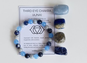 Kit de Cristaux Chakra Troisième Œil pour la Méditation, Pierres Roulées de Terre, Ensemble de Cristaux de Guérison - Product Image 2