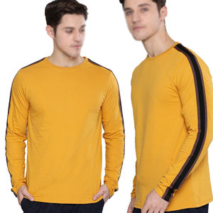 Camiseta de Manga Larga para Hombre, 100% Algodón, Cuello Redondo, Casual, Antiarrugas, Cómoda, en Colores Sólidos - Product Image 5