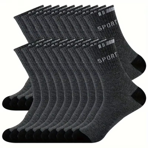 White Crew Sport <b>Socks</b> With Black Logo Breathable Cotton Men's Athletic <b>Running</b> <b>Socks</b> Summer Adult Size Standard - Product Image 6