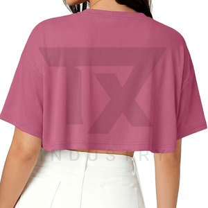 Custom Logo Formal Women's <b>Crop</b> <b>Tops</b> Spandex/Polyester Summer Quick Dry & Breathable - Product Image 4