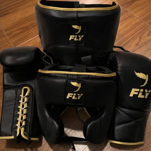 Fly Superlace MMA Boxing <b>Gloves</b> Set Custom Genuine Leather Head Guard Groin Guard Cup Protector Kit - Product Image 1