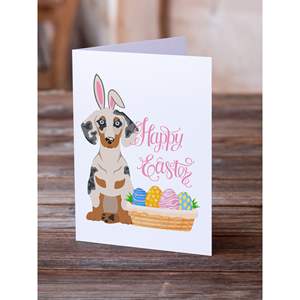 Dapple dachshund whimsical easter บัตรอวยพรแพ็ค8 A7ขนาด5x7การ์ดเปล่าพร้อมซองจดหมาย - Product Image 2