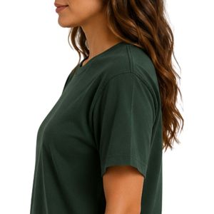 T-shirt surdimensionné pour femme, vert foncé, minimaliste, avec motif de chat, imprimé graphique, décontracté, col rond, manches courtes, mode estivale - Product Image 4