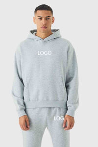 Conjunto deportivo de algodón premium personalizado para hombre, con sudaderas con capucha extragrandes y pantalones deportivos con logotipo personalizado. - Product Image 6