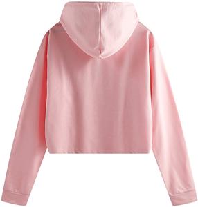 Croptop ชุดกีฬาแขนยาวผู้หญิง,เสื้อผ้าออกกำลังกายเสื้อครอปมีฮู้ดแบบรูดซิปด้านบนสำหรับใส่วิ่ง - Product Image 2