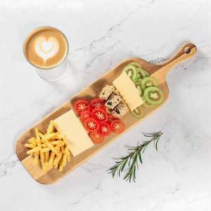 Planche à découper en bois d'acacia Linwnil - Planche à découper en bois pour la viande, le fromage, le pain, la charcuterie et le service de fromages. - Product Image 3