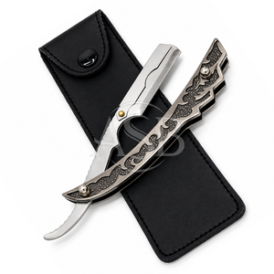 Navaja de Barbero Personalizada de Alta Calidad, Acero Inoxidable, Cuchilla Reemplazable, Logotipo Personalizado, Mango Plegable con Diseño Grabado - Product Image 4