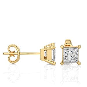1.00 Carat Princess Cut Lab Created Diamond <b>Earrings</b> 18K Gold Diamond <b>Earrings</b> 2 Pieces of Diamond Stone with IGI Certified - Product Image 2
