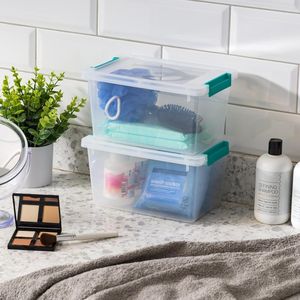 4 Qt. (cuartos de galón) Contenedores de Almacenamiento Hechos en EE. UU. con Tapas, Paquete de 6 Cajas con Clip, Organizadores Pequeños para Juguetes Sensoriales, Contenedores de Plástico - Product Image 5