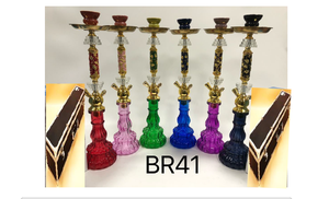 Vente en gros de sets de chichas arabes traditionnelles de luxe haut de gamme avec base en verre de cristal - Product Image 4