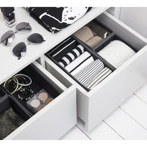 MA64 Modern Design Set 3 Fabric <b>Drawer</b> Insert Organizer Foldable Closet <b>Storage</b> <b>Boxes</b> for Underwear Scarves Belts Sunglasses 2cm - Product Image 3
