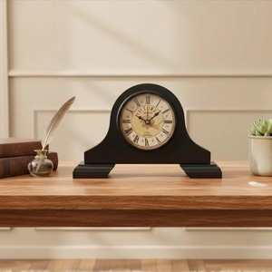 Reloj de Escritorio de Metal Decorativo Vintage con Trípode, Movimiento de Cuarzo, Función de Snooze Luminova, Acabado Dorado y Blanco - Product Image 2