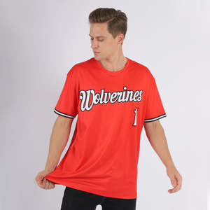 เสื้อเบสบอลแบบลำลองสำหรับฝึกซ้อม ปักลายปักตัวอักษรและหมายเลขตามสั่ง เสื้อเบสบอลติดกระดุมสำหรับผู้ชาย - Product Image 2