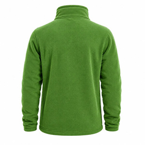 Blouson bomber en toile verte pour homme, col rond, bouton unique, logo personnalisé, impression en relief, vêtement décontracté pour le printemps - Product Image 3