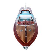 B086 - Modèle de bateau Riva Aquarama en cèdre peint, artisanal, durable, décoration de table, cadeau, vente en gros