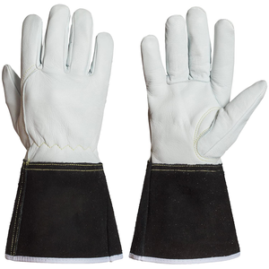 Gants de soudage TIG en cuir de vachette grainé, gants de sécurité en peau de chèvre, doublure en coton, résistants à la chaleur, résistants à l'argon, industriels - Product Image 1