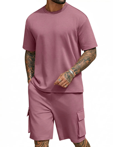 Ensemble de vêtements de sport pour homme, été, fitness, deux pièces, t-shirt à manches courtes et short, imprimé personnalisé, haute qualité - Product Image 6
