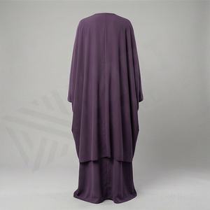 Abaya islamique droite à marque privée pour femmes, en polyester respirant et confortable, fabrication directe, vêtements modestes - Product Image 2