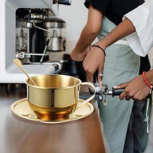 Premium Golden Stainless Steel <b>Tea</b> Cup with Saucer & Spoon <b>Set</b> Luxury Coffee Mug <b>Set</b> for Home Office & <b>Gifting</b> - Product Image 5