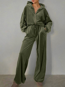 Custom Women's Clothing Heavy Weight Zip up Sweatsuits Tracksuit Latest Design Baggy Two Piece Zip up Hoodie and <b>Sweatpants</b> <b>Set</b> - Product Image 3