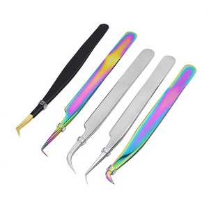 OEM Wholesale Anti-Magnetic Eyelash Applicator Private Label Volume Lash Grip Tweezers Stainless Steel Tool - Product Image 1