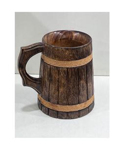 Fournisseur en gros de tasses en bois de luxe, tasse viking moderne en bois et acier inoxydable avec poignée, tasse en bois pour sublimation - Product Image 1