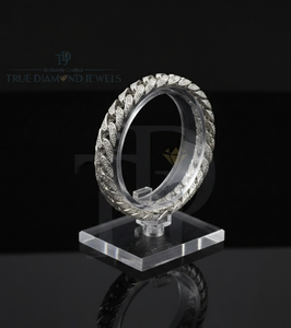 <b>Iced</b> <b>Out</b> Mens Diamond <b>Chain</b> Bracelet Cuban Link 10K 14K Gold VS1 VS2 Clarity 925 Silver Hip Hop Luxury Designer Jewelry - Product Image 1