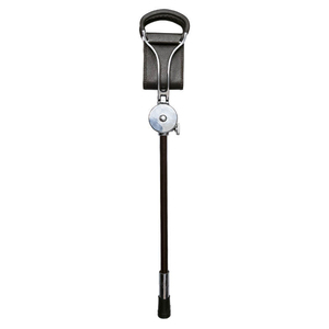 Canne de marche pliante en cuir marron antique avec siège, chaise-canne en alliage, bâton de marche léger antidérapant avec siège - Product Image 4