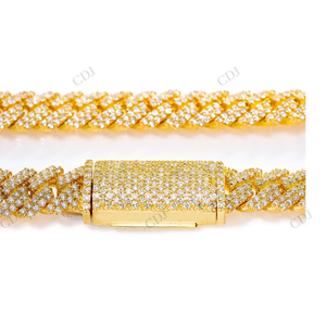 10MM 20" Wholesale Luxury Moissanite Cuban Chain <b>Statement</b> Gold Plated Sterling Silver GRA Certified Hip Hop <b>Necklace</b> Fully Iced - Product Image 3
