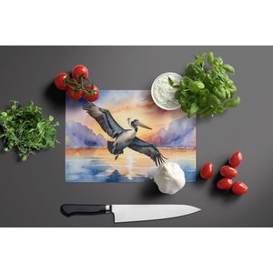 Pelican Fyling Planche à découper décorative en verre trempé Planche de cuisine de grande taille Sunrise Design pour plats Assiettes - Product Image 3