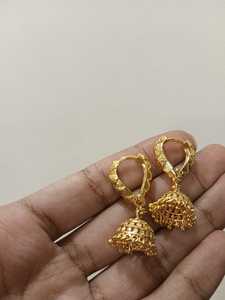 Premium Quality <b>One</b> Gram Gold Plated Brass Material Jhumki Earrings Ideal For Festive Occasions Suits <b>All</b> <b>Outfits</b> Minimal Style - Product Image 1