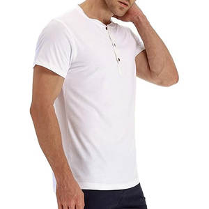 Camisetas Clásicas de Calidad para Hombre, Material de Algodón, Cuello Henley, Manga Corta, Corte Regular, Transpirables - Product Image 5