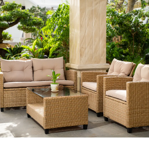 Vente d'usine Ensemble de meubles de patio sectionnels en osier Application extérieure Variété de formes Boîte en carton emballée fabriquée au Vietnam - Product Image 4