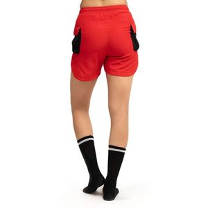 <b>Women's</b> Red Athletic <b>Shorts</b> with <b>Black</b> Side Panels Drawstring Waist Lightweight Sports <b>Shorts</b> for Running Training and - Product Image 6