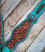 Ensemble de sellerie western en cuir véritable avec boucle de fermeture, incrustation de taureau, léger, têtière et collier de poitrine personnalisables