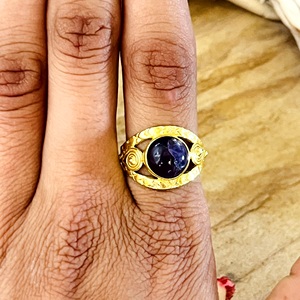 High Demand Boho Swirl Gemstone <b>Ring</b> Tribal Brass <b>Rings</b> for Women 18k <b>Gold</b> Plated Spiral <b>Amethyst</b> Jewelry for Wholesale/OEM/ODM - Product Image 4