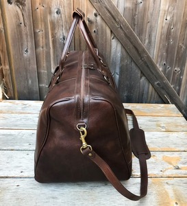 กระเป๋าเดินทางหนังสไตล์เรโทร กระเป๋าถือขนาดใหญ่ ความจุเยอะ พกพาสะดวก กระเป๋าเดินทางแบบมีซิป ทำด้วยมือ สำหรับวันครบรอบ วันรับปริญญา - Product Image 4